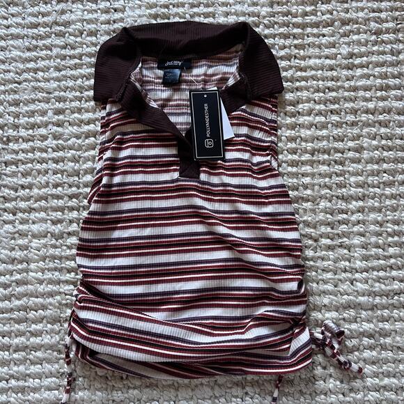 Just Polly Polo Tank Cropped Sz Large - Picture 1 of 4
